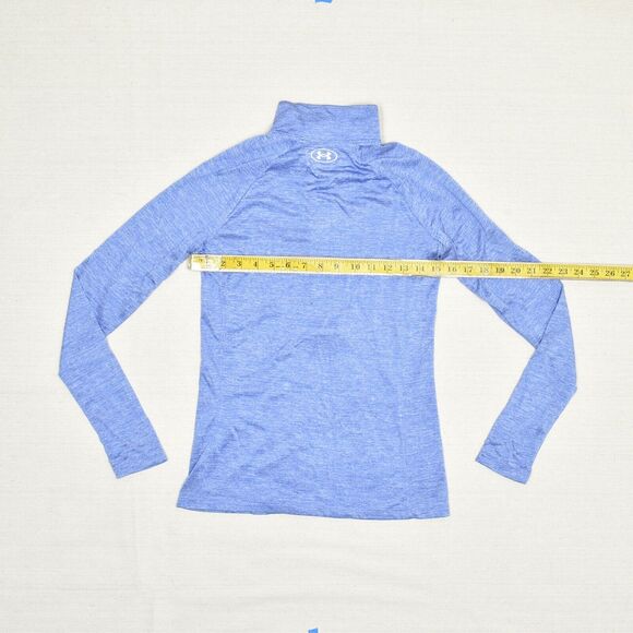Under Armour Women 1/4 Zip Pullover Sweatshirt Polyester Blue S Loose Heatgear - Picture 4 of 8